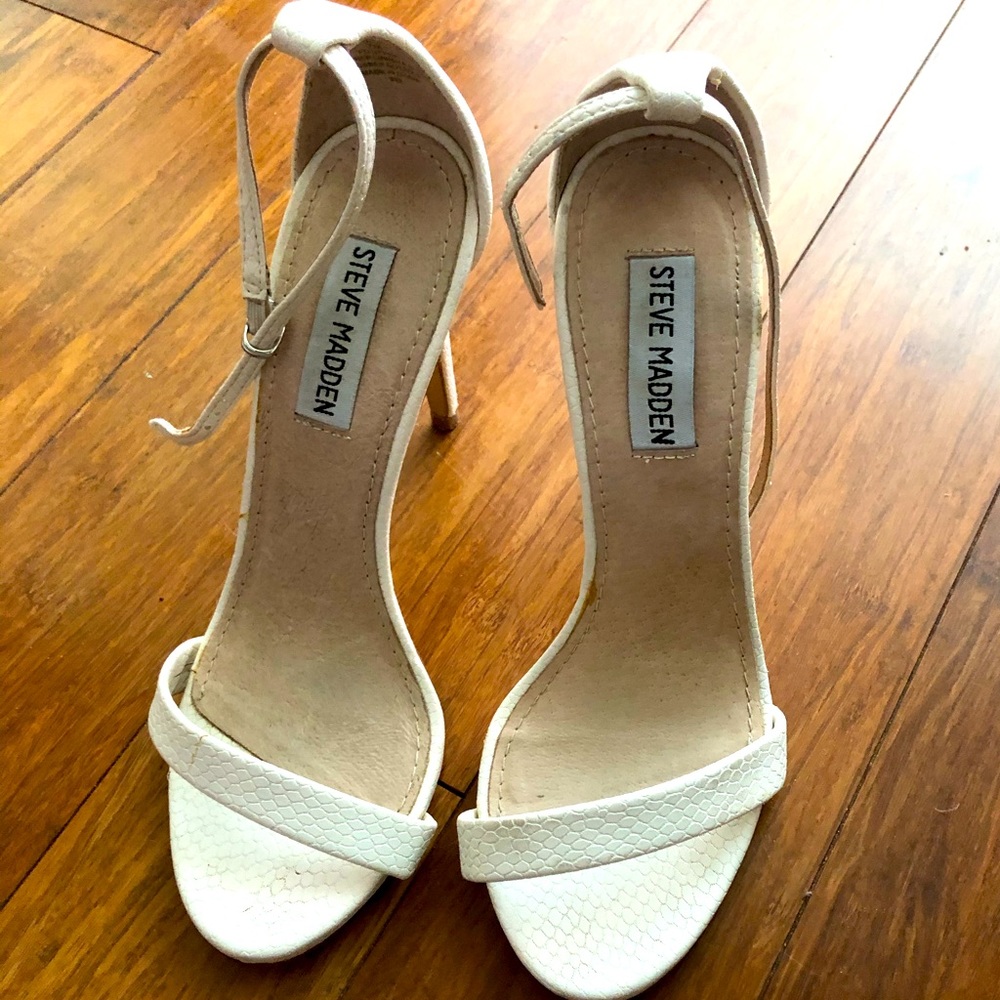 Steve Madden white heel sandals